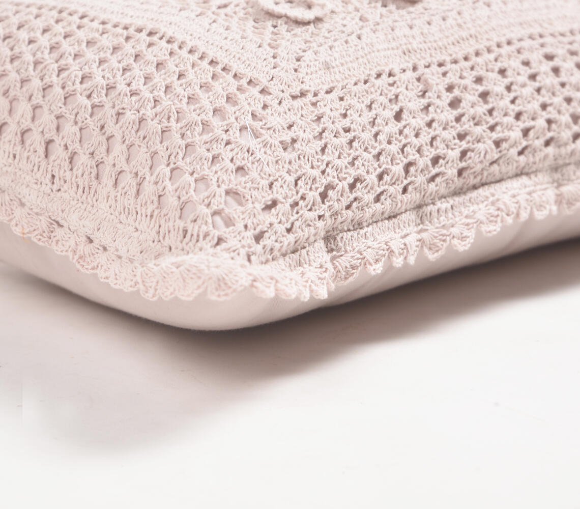 Crochet Pastel Lilac Sham Cover, 18 x 12 inches