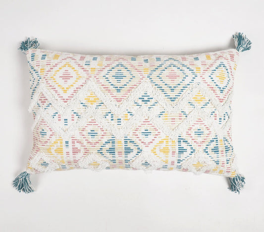 Handwoven Geometric Cotton Cushion Cover