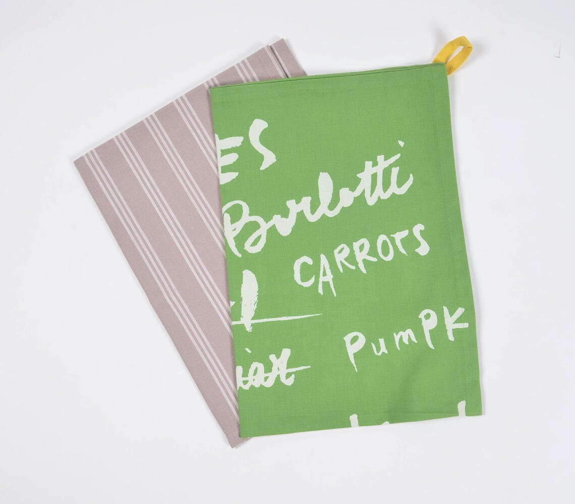 Veggies Cotton Kitchen Towels (Set of 2)