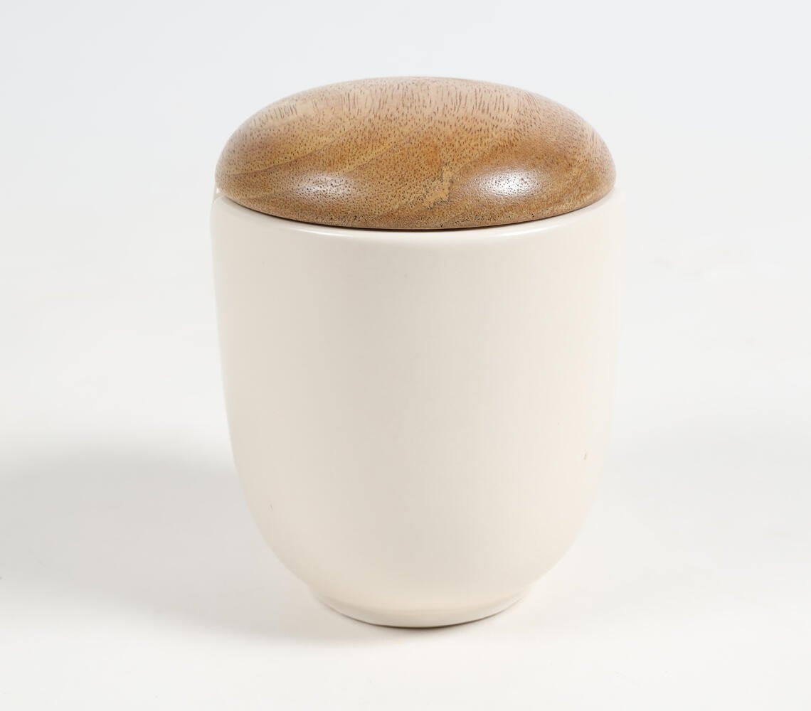 Classic Ceramic Jar with Wooden Lid (Large)