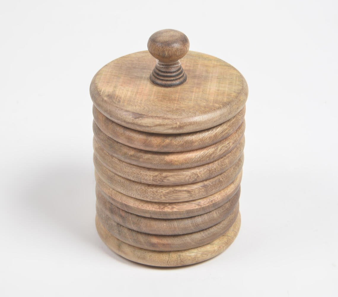 Stacker Design Wooden Jar With Lid