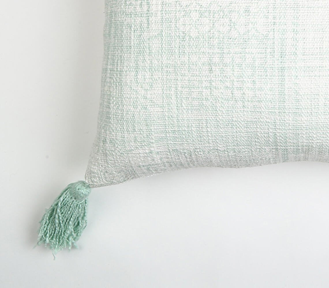 Mint Tasseled Lumbar Cushion cover