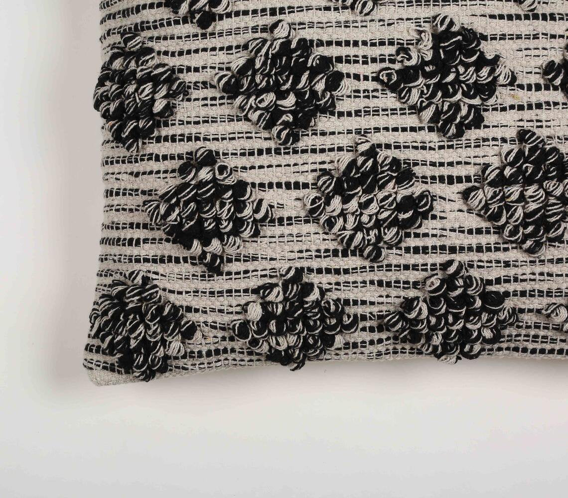 Monochrome Cushion Cover with diamond tufts