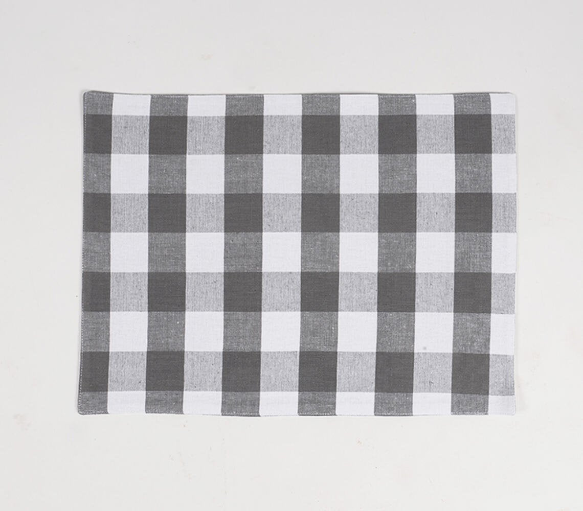 Geruite monotone katoenen placemats (set van 4)