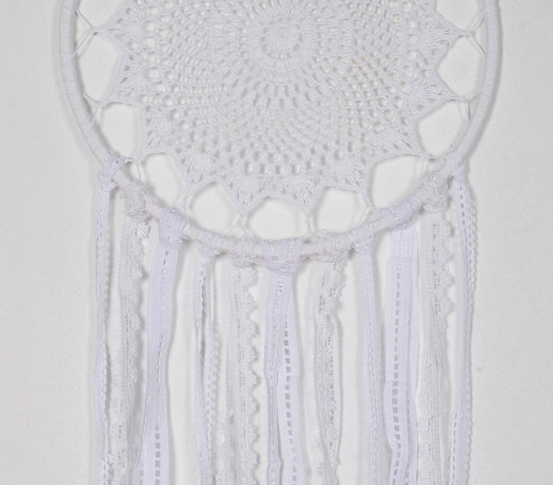 Fringed Crochet Ivory Dreamcatcher