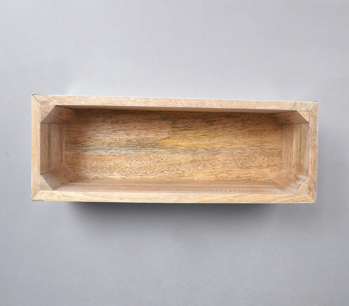 Farmhouse White Raw Mango Wood Storage Box