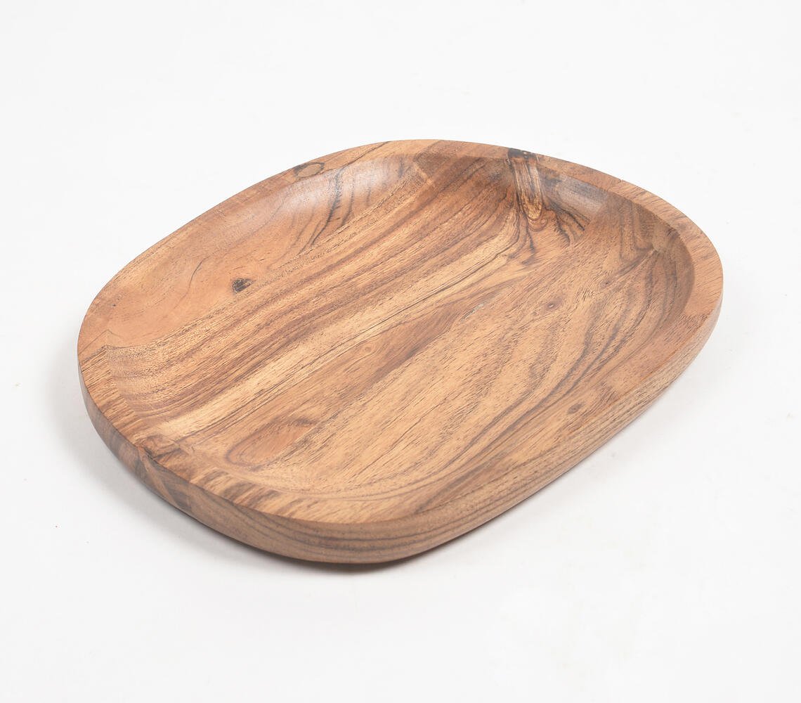 Hand Cut Acacia Wood Classic Serving Platter