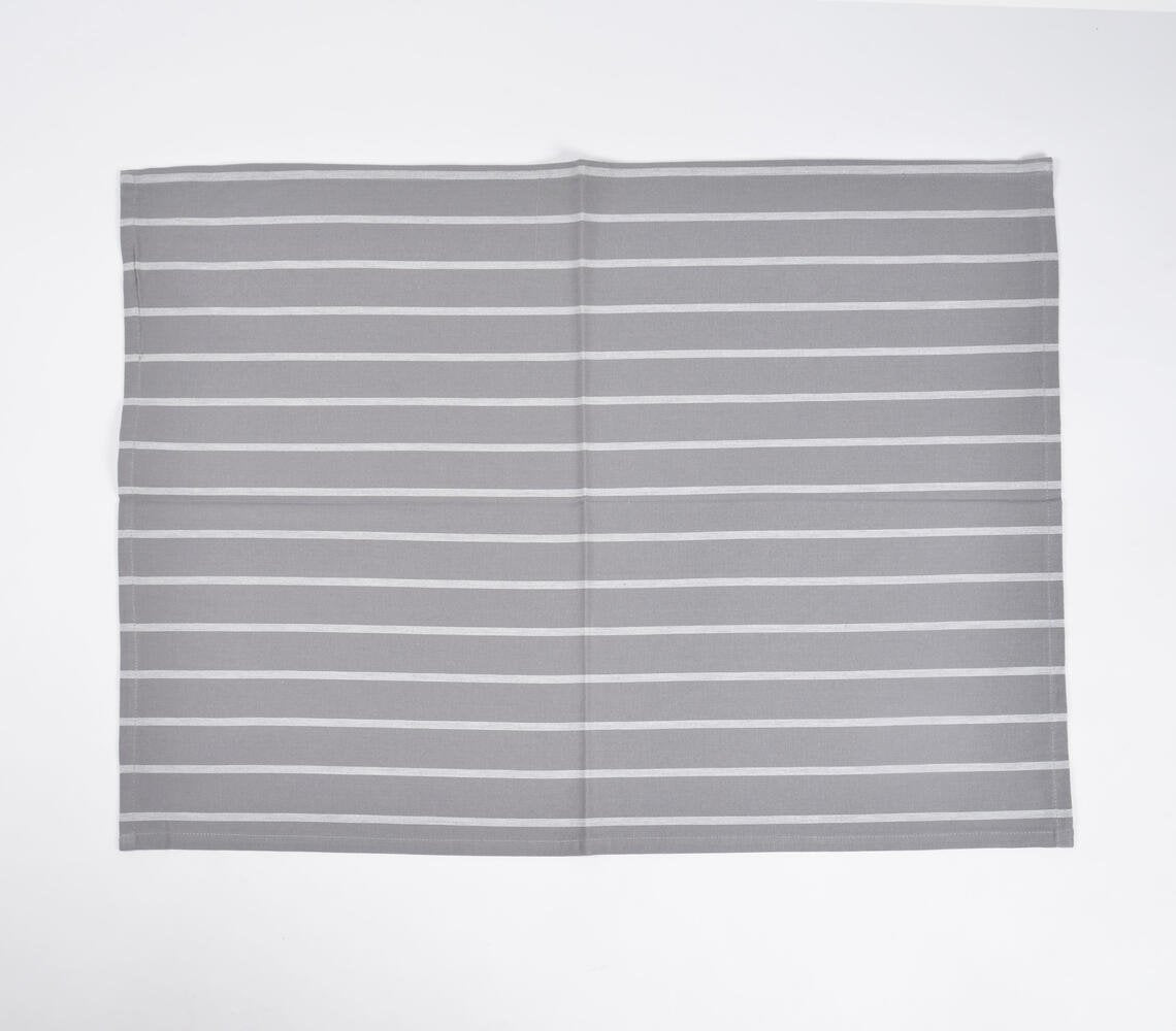 Stripes & Solids Grey Kitchen Towels (Set of 2)