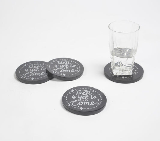 The Best is Yet to Come Mango Wood Coasters (set of 4)