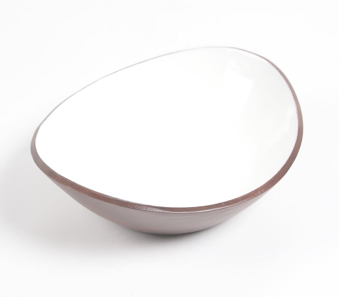 Classic White Turned Wood Serving Bowl