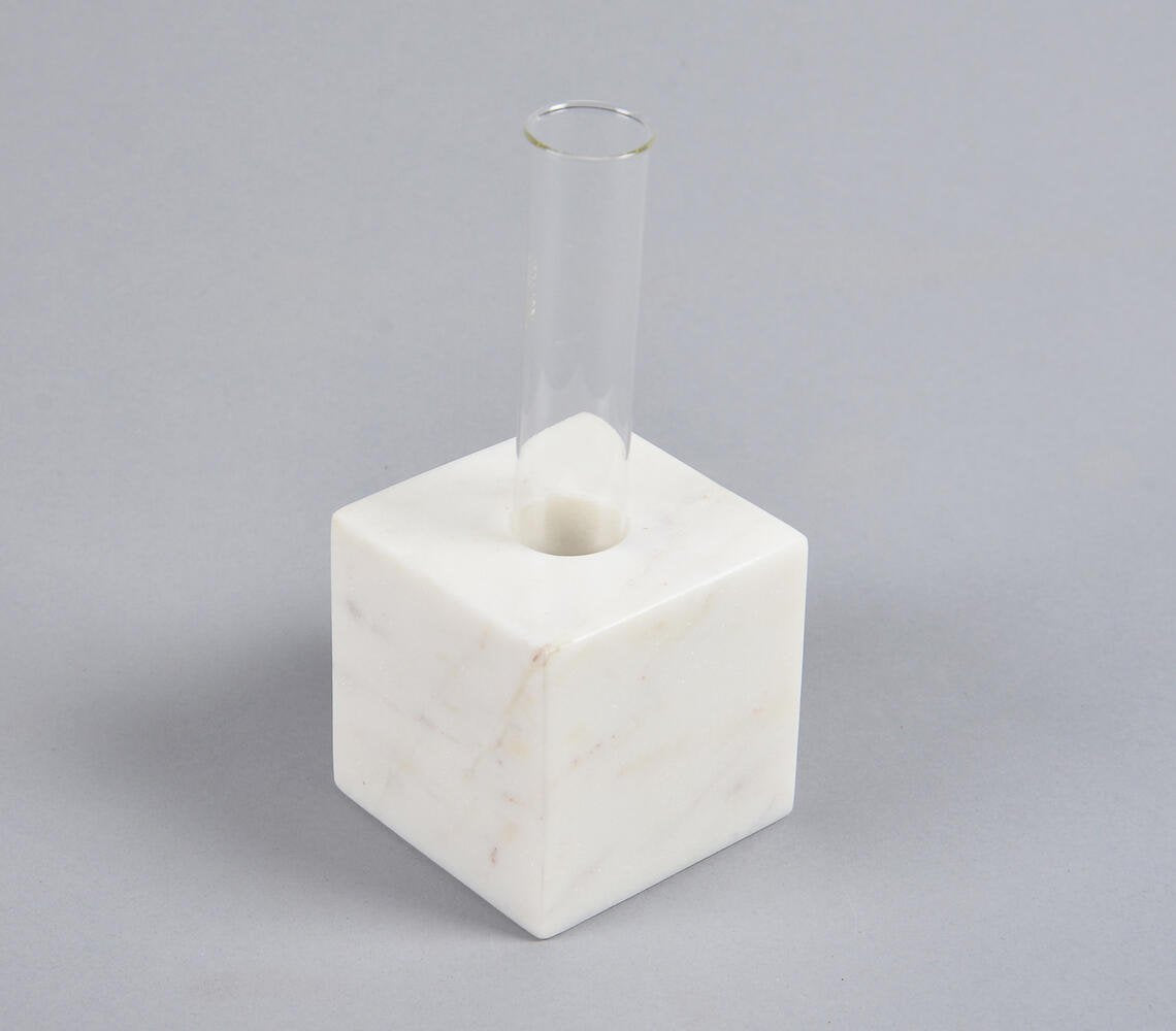 Classic Marble & Glass Test Tube Plant Pot