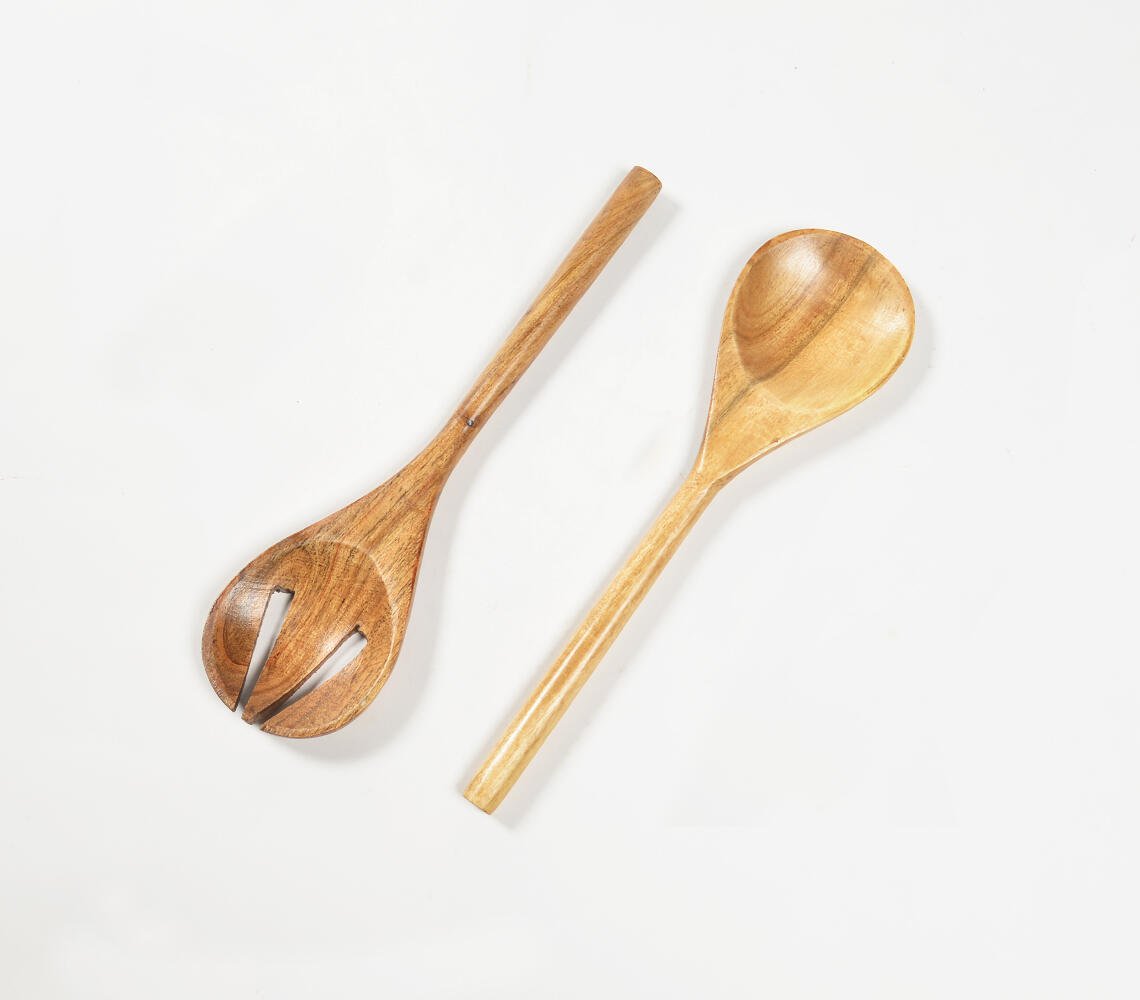 Natural Wooden Salad Servers (Set of 2)