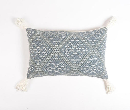 Geometric Patterned Cushion Cover with Tassels