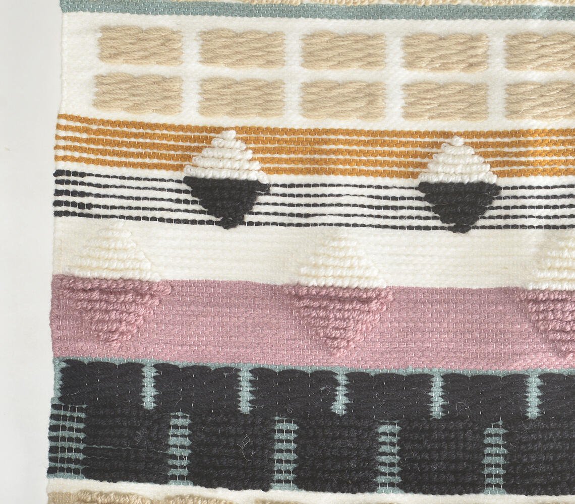 Handwoven Geometric Fringed Wall Hanging