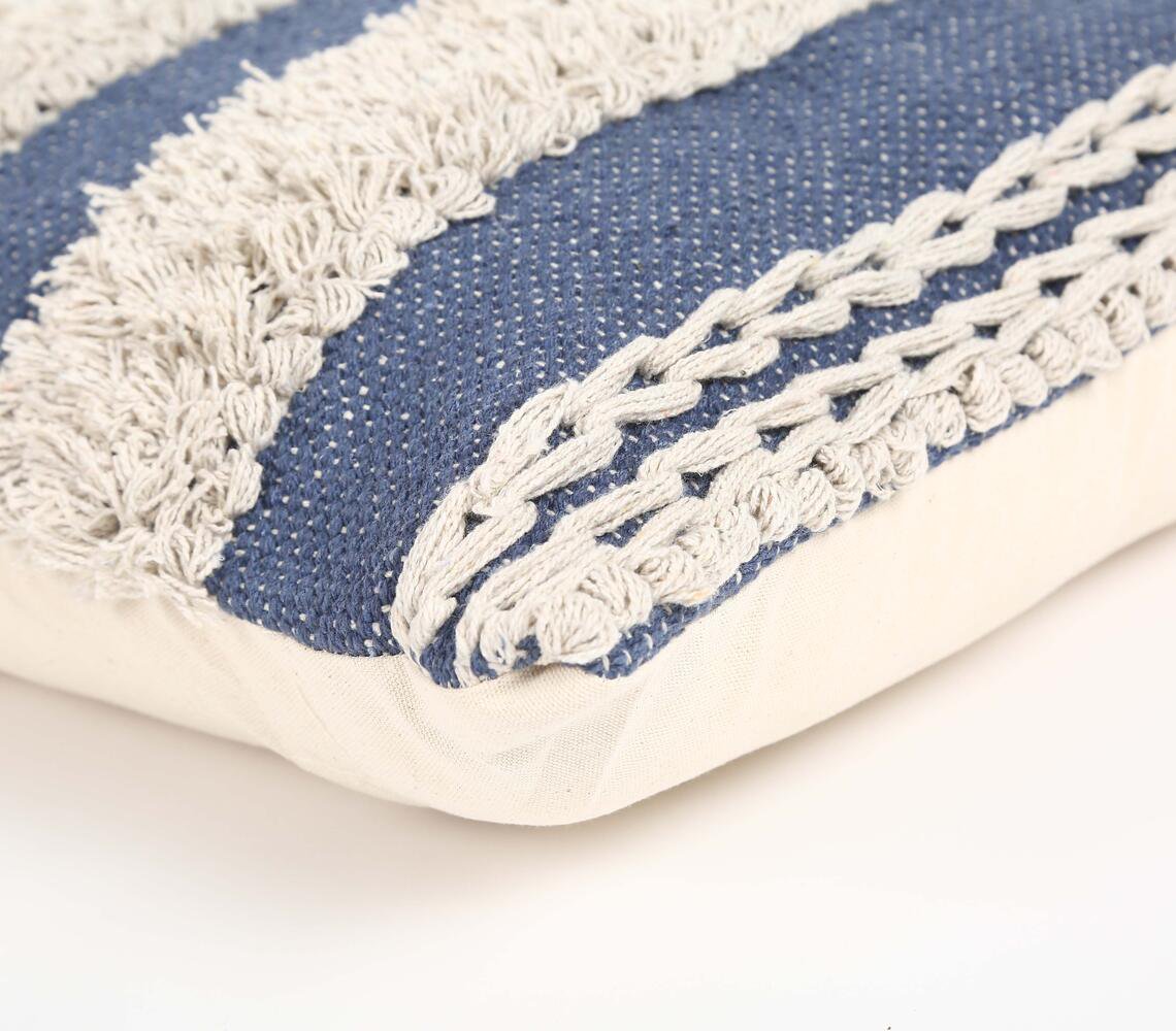 Tufted & Striped Cotton cushion cover