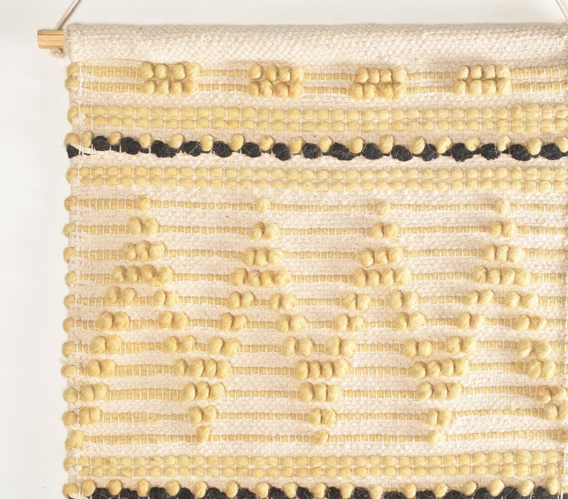 Handwoven Wool & Cotton lemon Chevron Wall Hanging