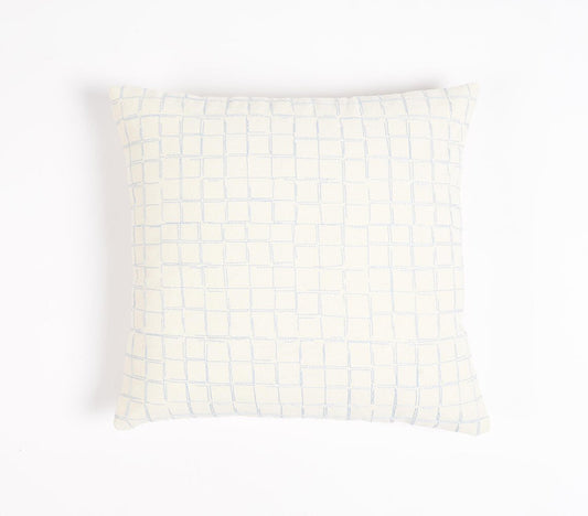 Embroidered Cotton Cushion cover, 16 x 16 inches