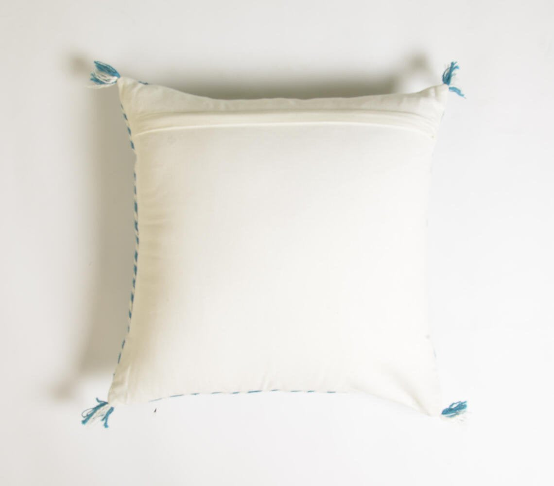 Teal Embroidered Cushion cover