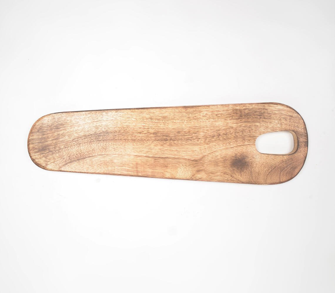 Hand Cut Mango Wood Elongated Serving Platter