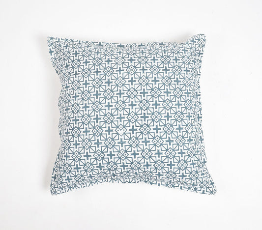 Geometric Monochrome Cotton Cushion Cover, 18 x 18 inches