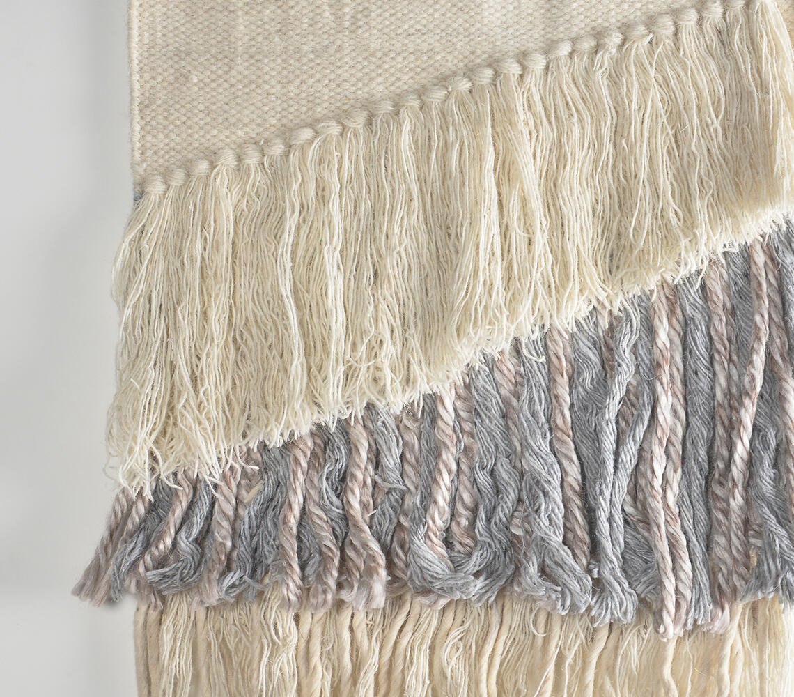 Greyscale Handwoven Cotton & Wool Wall Hanging