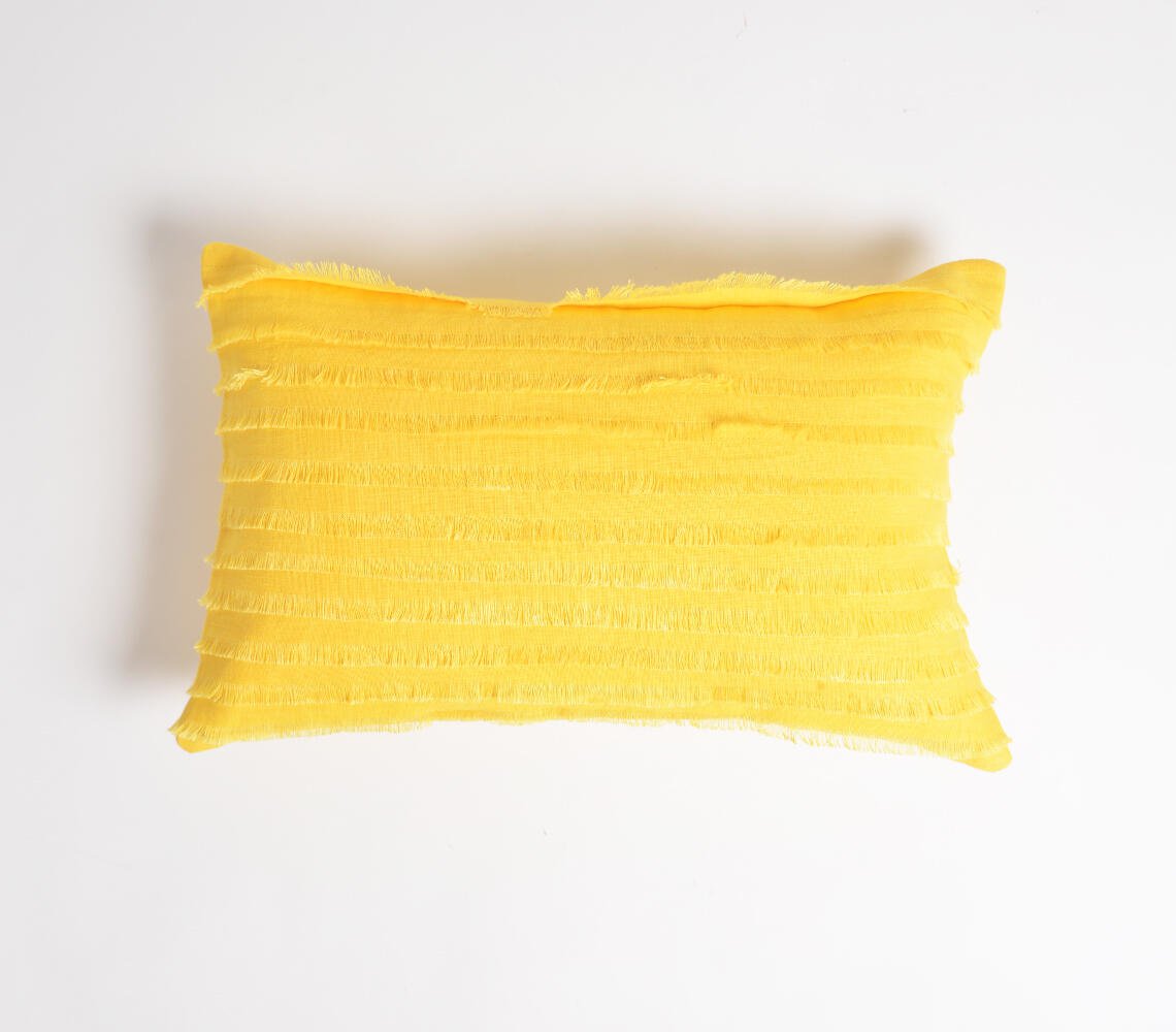 Handwoven Golden Lumbar Cushion cover