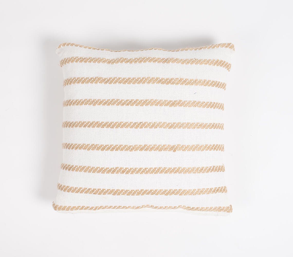 Woven Jute & Cotton Cushion cover, 16 x 16 inches