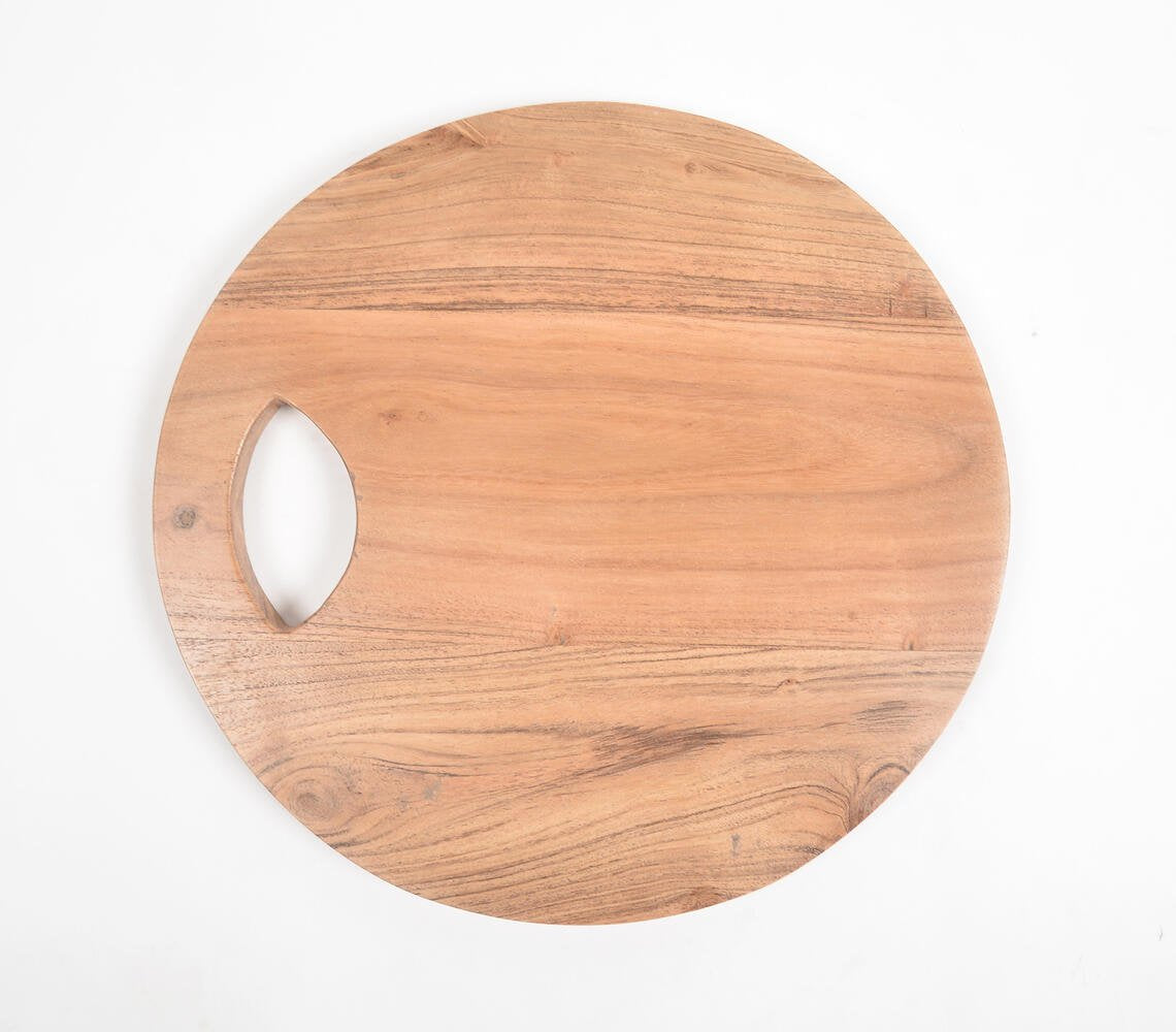 Sleek Round Natural Wooden Cutting Board