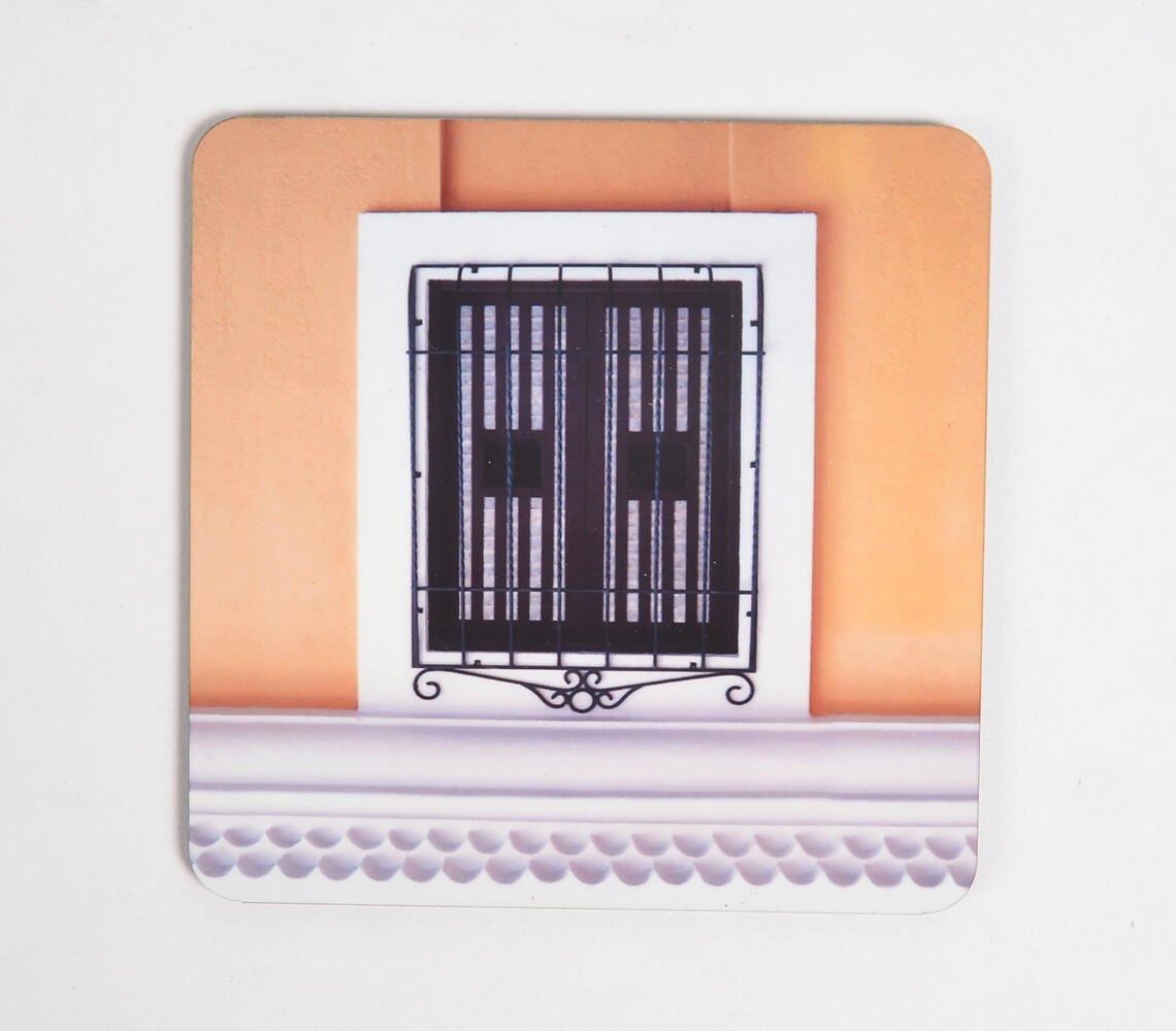 Vintage Windows Laminated & laser Cut Coasters (set of 2)