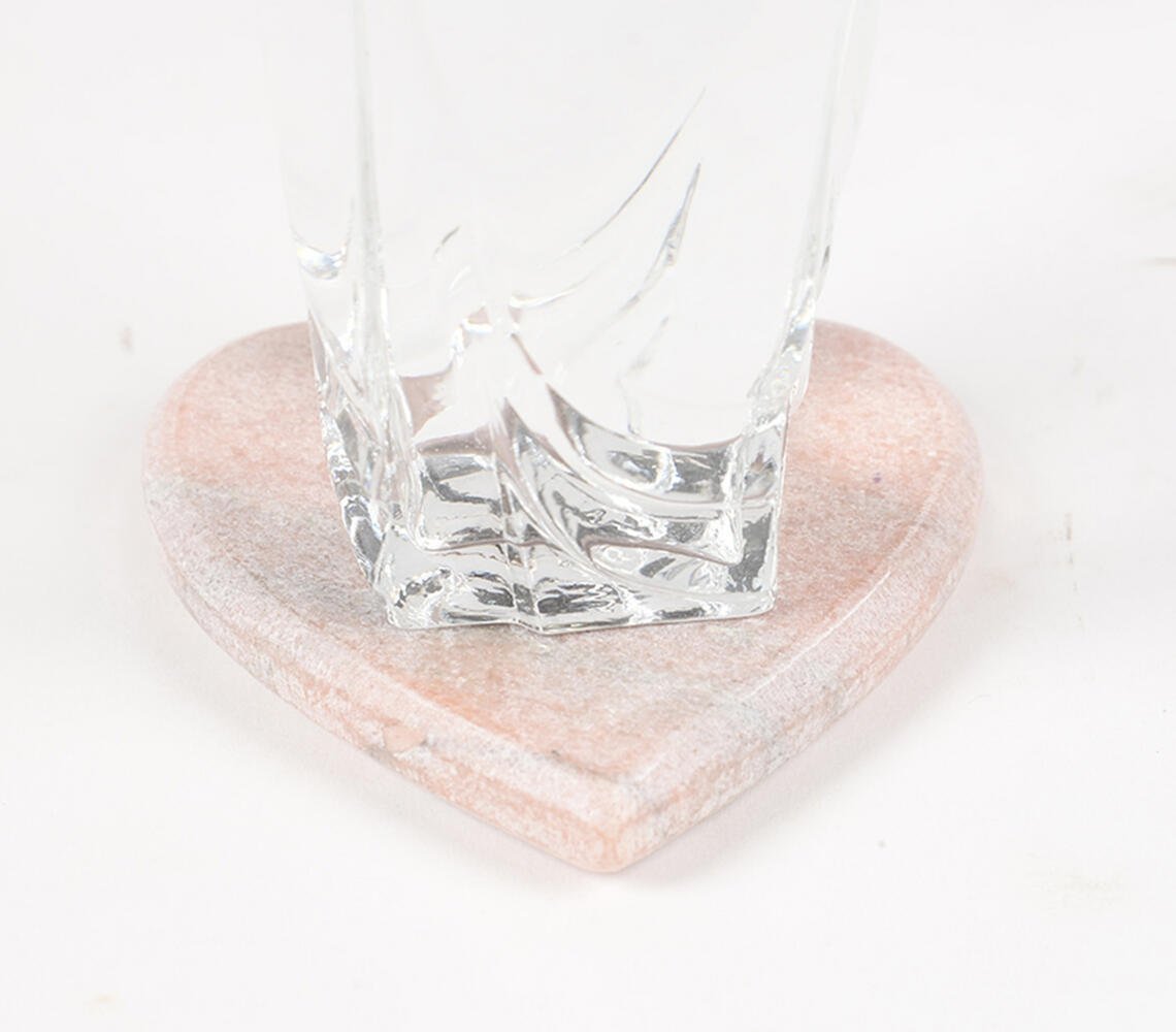 Hand Cut Heart-Shaped Marble Coasters (set of 4)