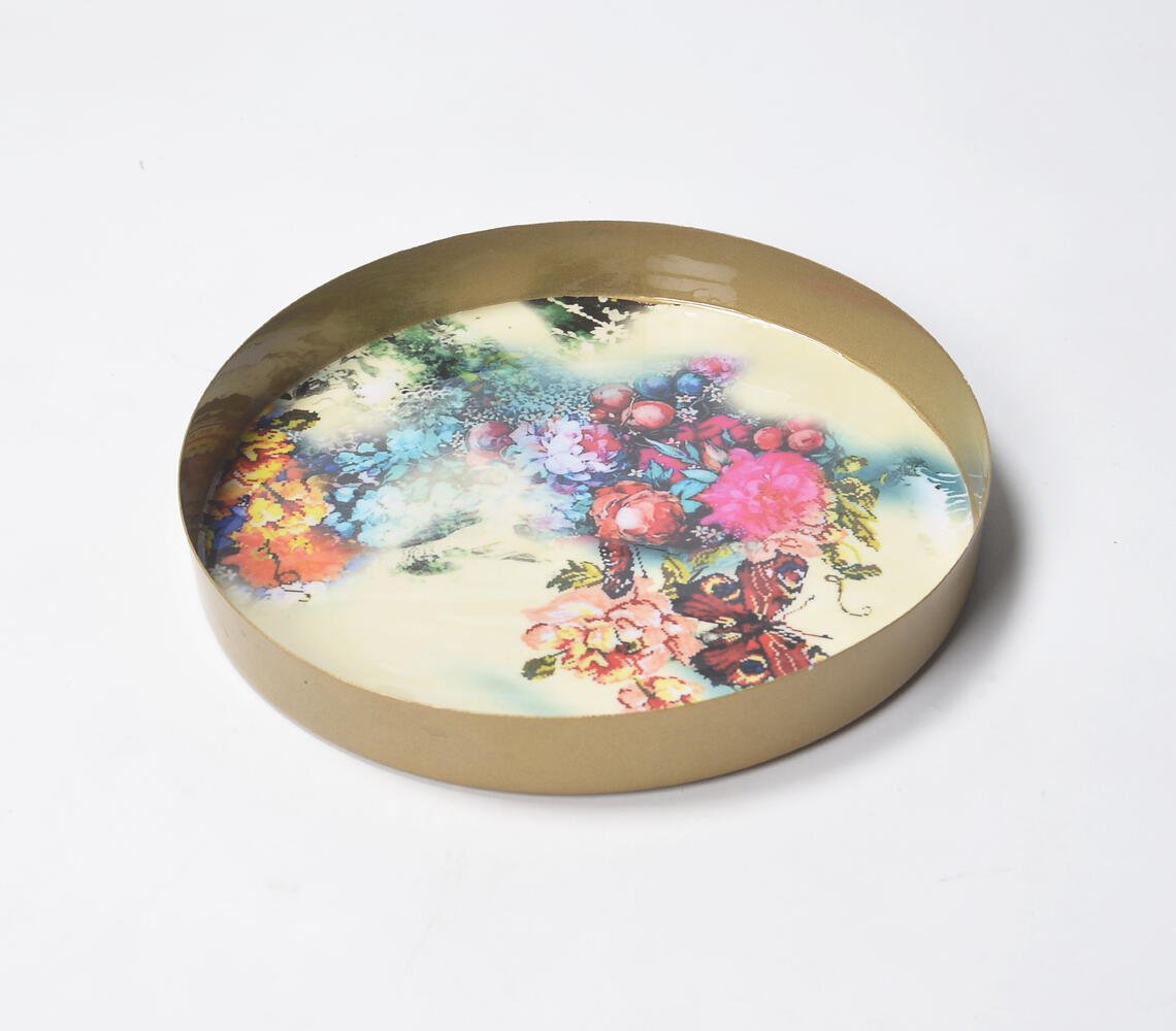 Botanical Enamelled Metallic Multiuse Tray