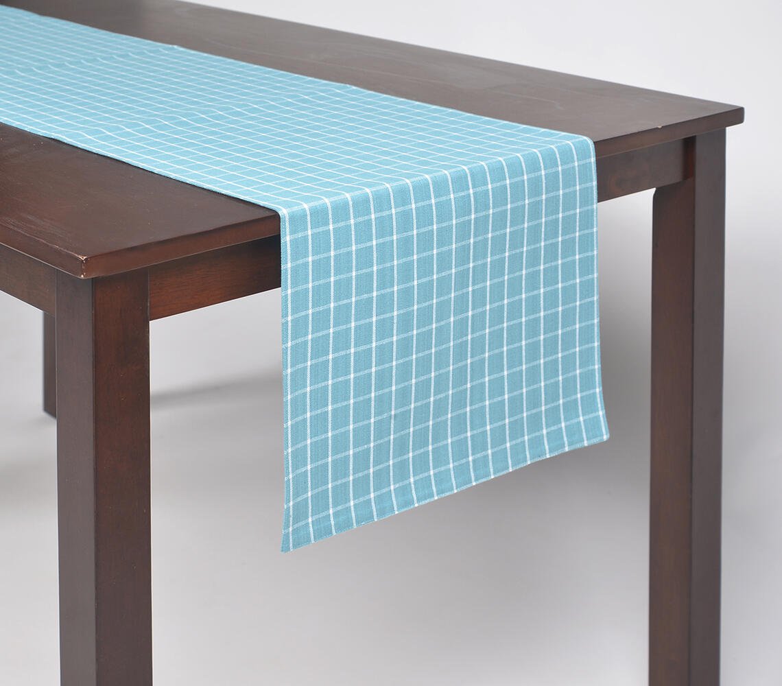 Checkered Sky Cotton Table Runner