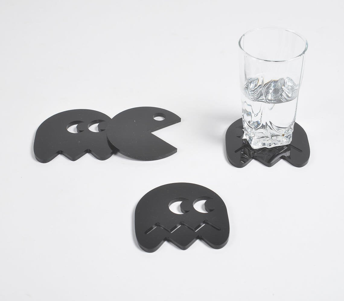 Laser Cut Acrylic Pac-man Coasters (Set of 4)