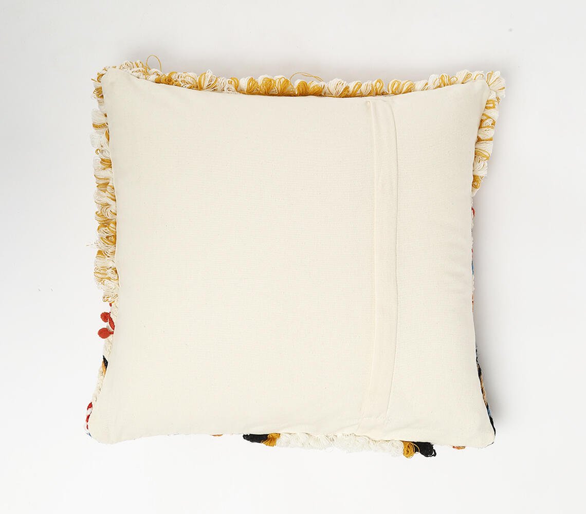 Tufted & Embroidered Cushion Cover