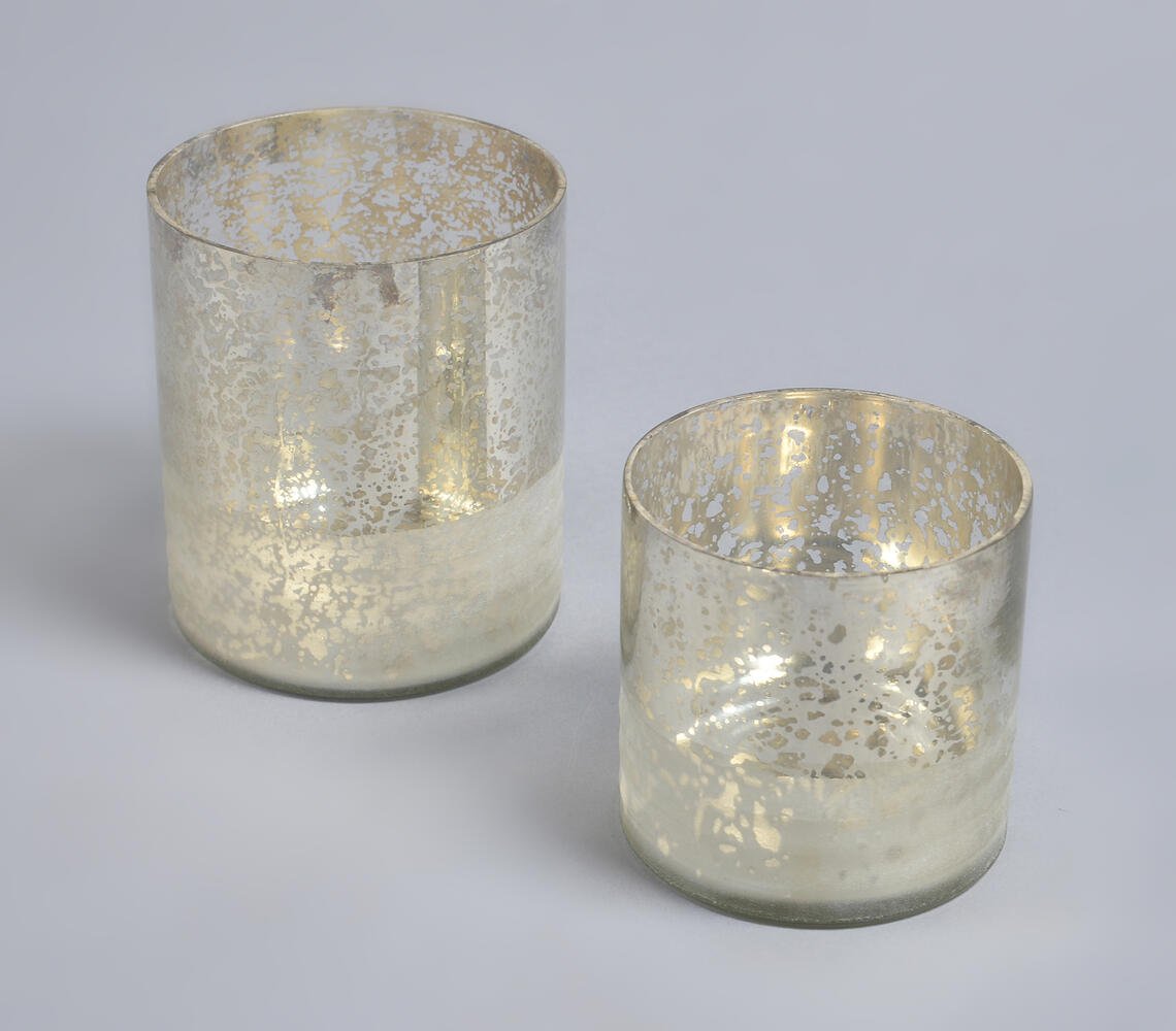 Champagne-Toned Mercury Glass Votives (set of 2)