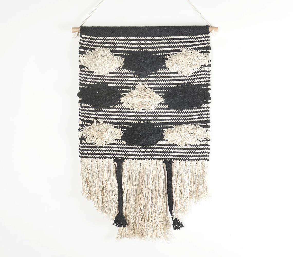 Handwoven Cotton Alternate Monochrome Wall Hanging