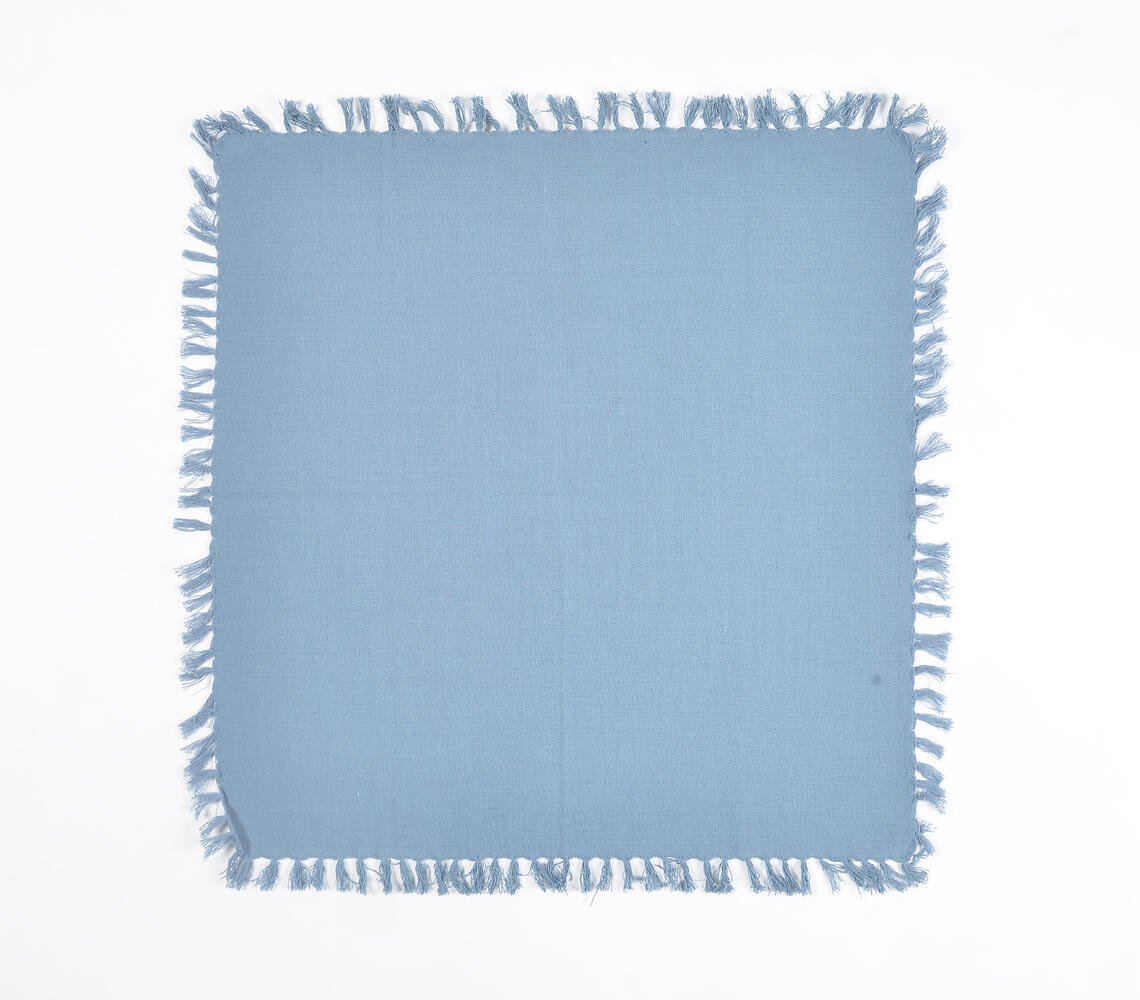 Set of 4 - Fringe Borders Teal Napkins