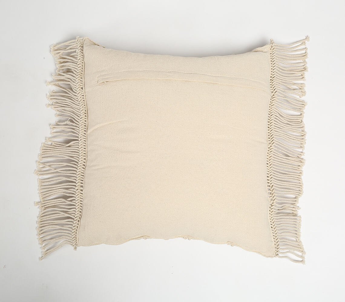 Macrame Fringed Cotton Cushion Cover 3