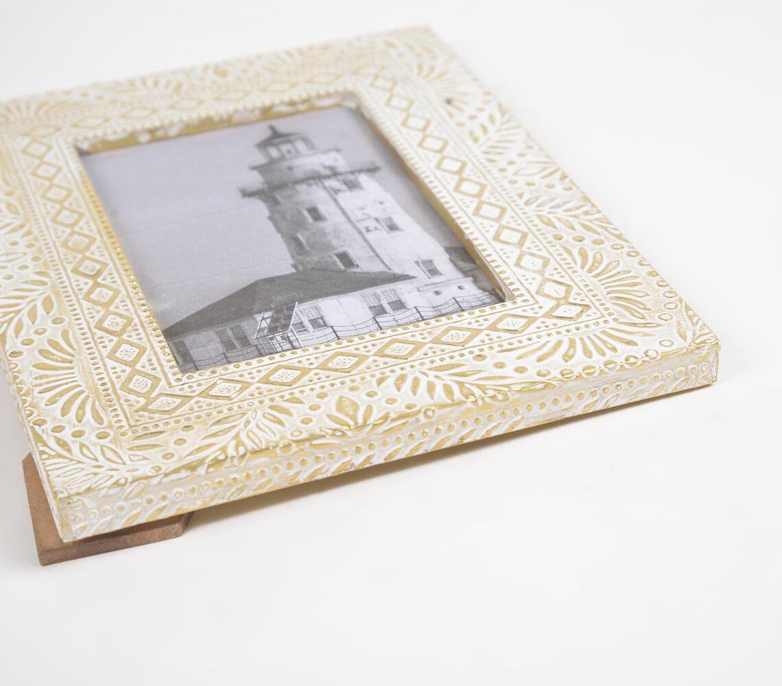 Ethnic Distress Finish MDF & Brass Photo Frame