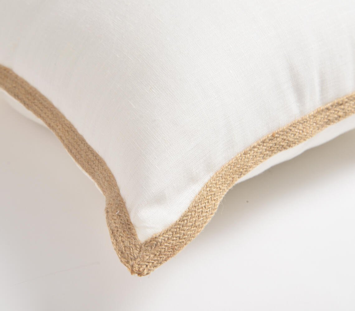 Solid Jute Border Cushion cover