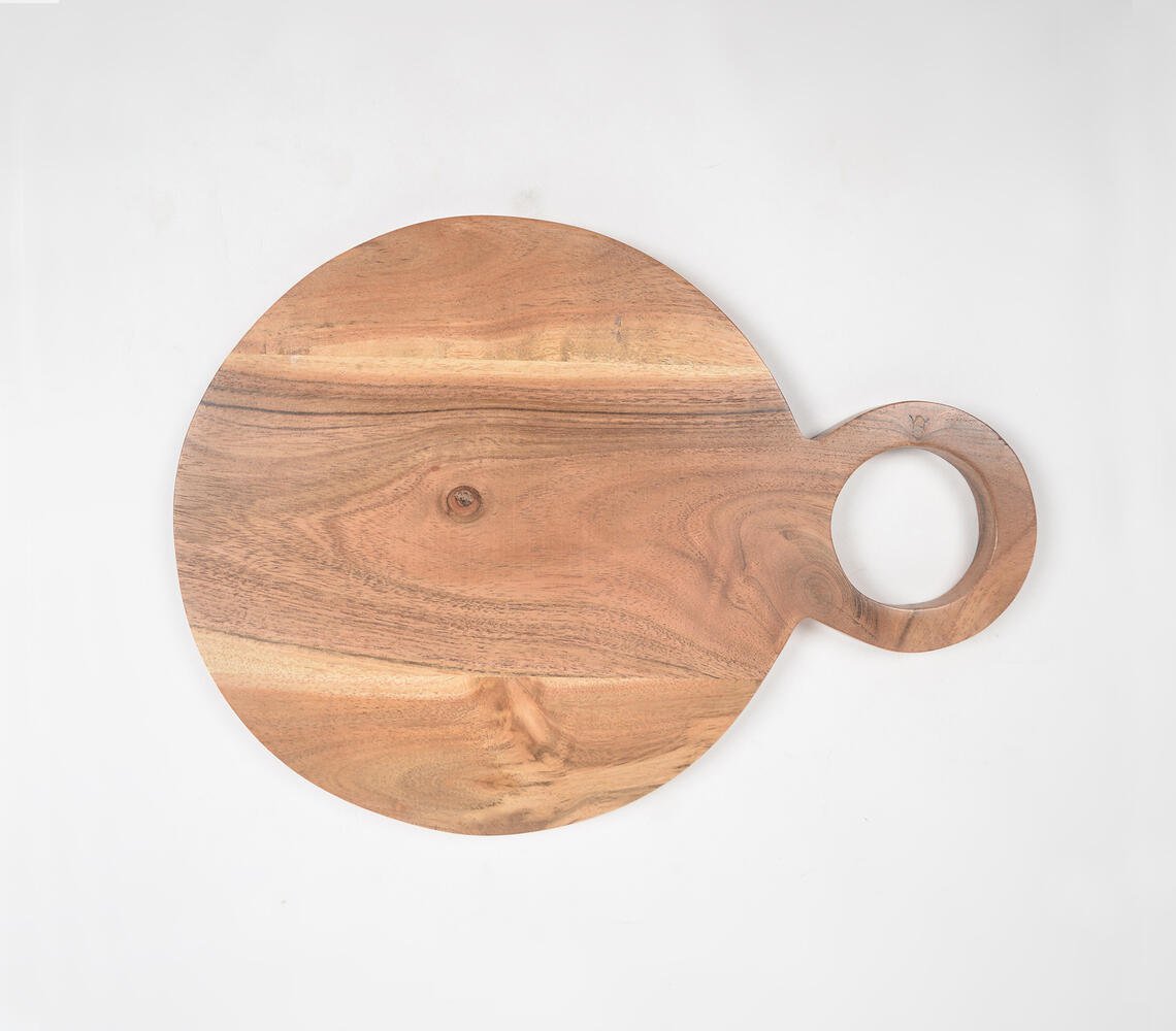 Natural Acacia Wood Round Cutting Board