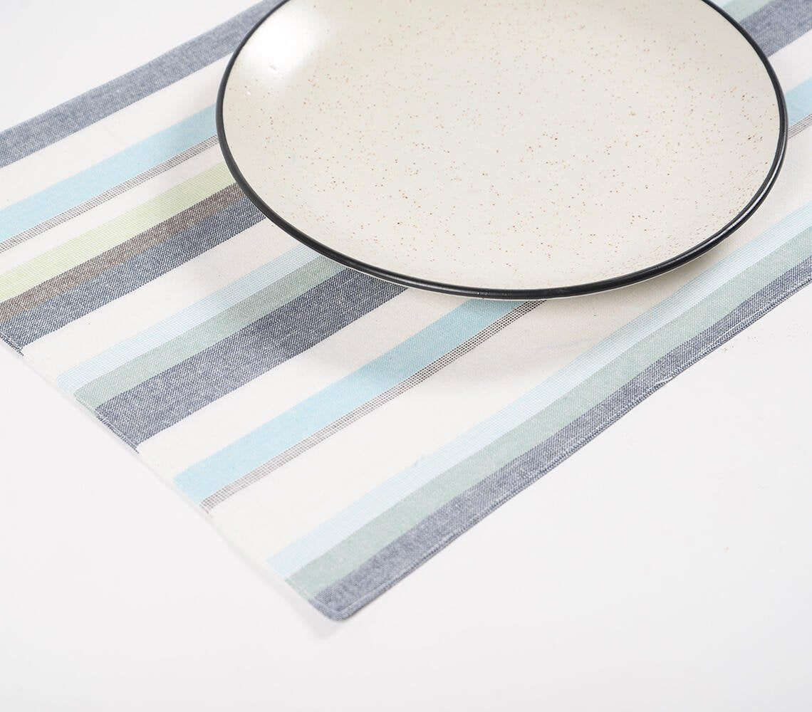 Garengeverfde gestreepte placemats (set van 4)