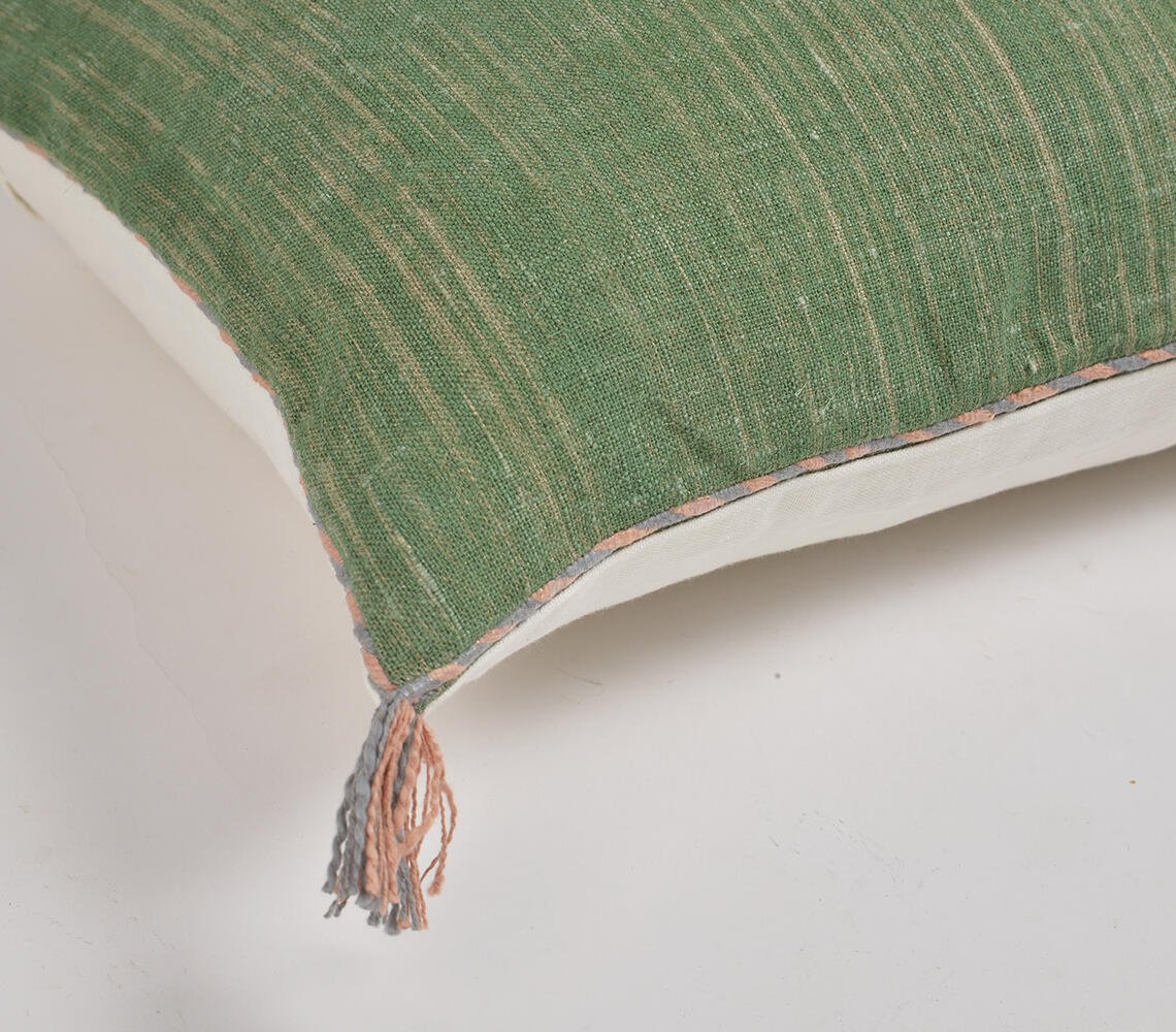 Handwoven Fern lumbar pillow cover