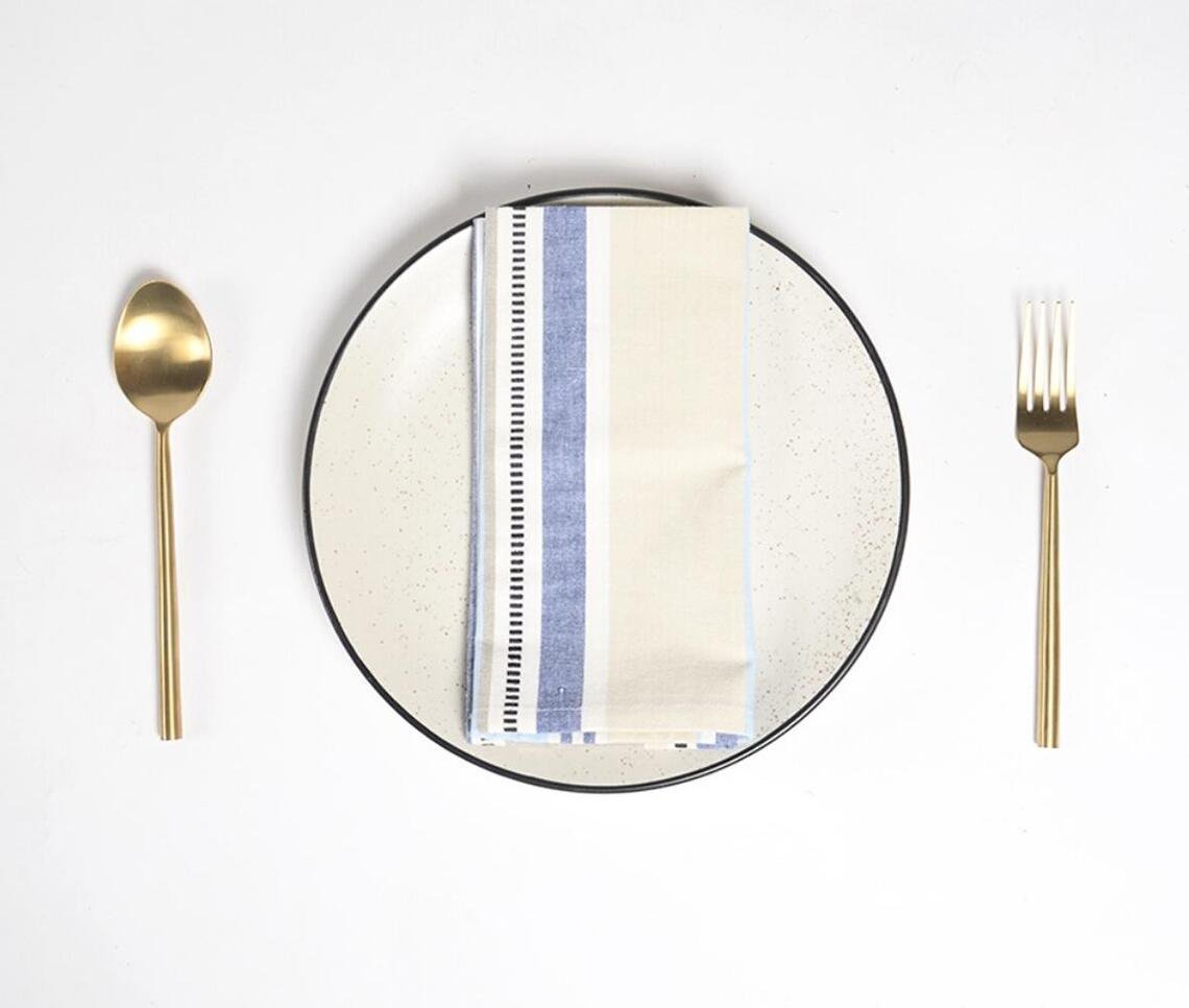 Striped Aqua Table Napkins (Set of 4)