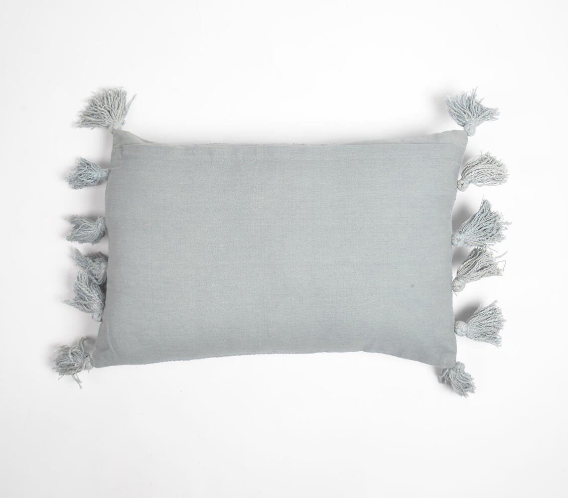 Boho Muted Tasselled Lumbar Cushion Cover