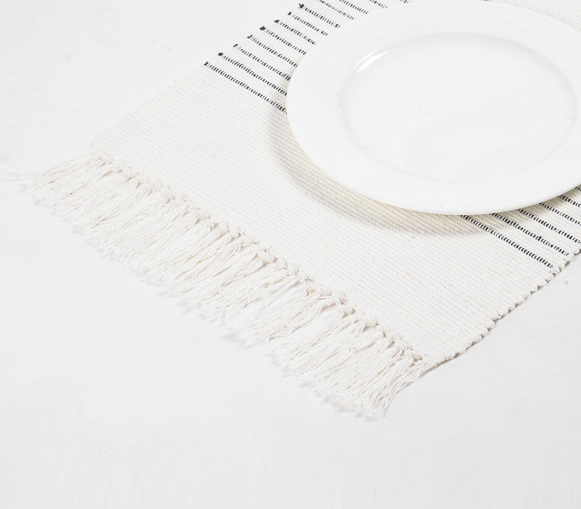 Handwoven Cotton Minimal Placemats (Set of 4)