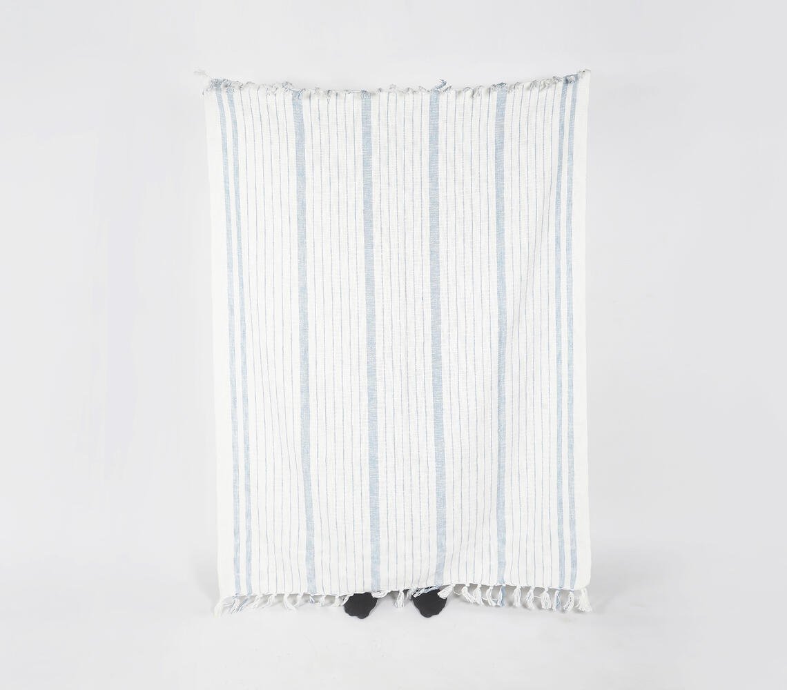 Blue Striped Beachy Cotton Throw