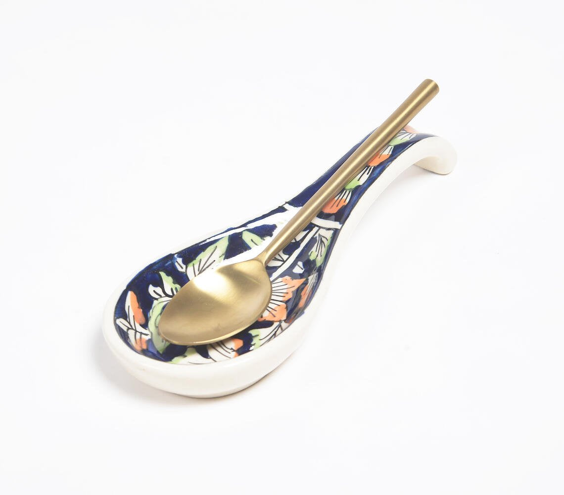 Hand Painted Ceramic Spoon Rest