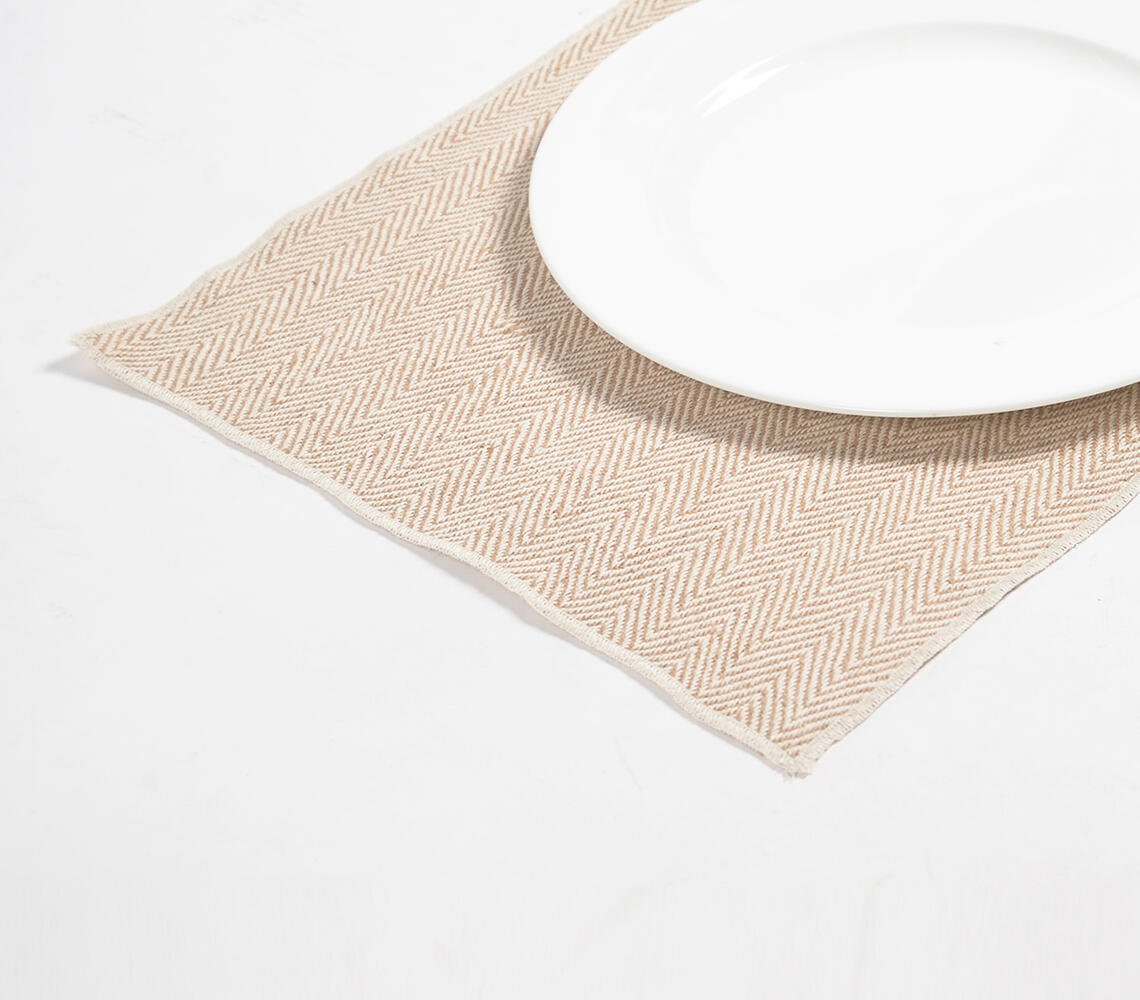 Geweven Chevron Fawn-placemats (set van 4)