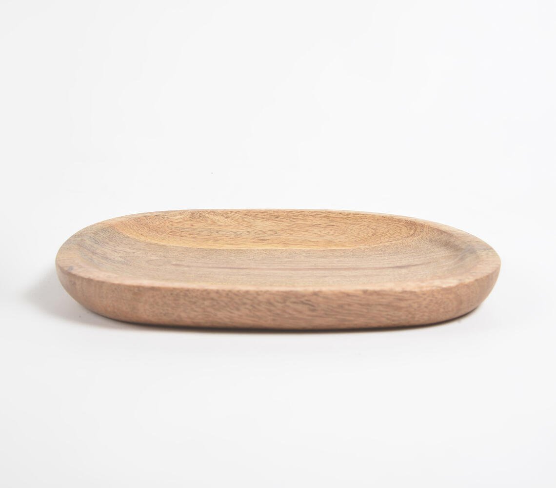 Hand Cut Natural Wood Serving Platter